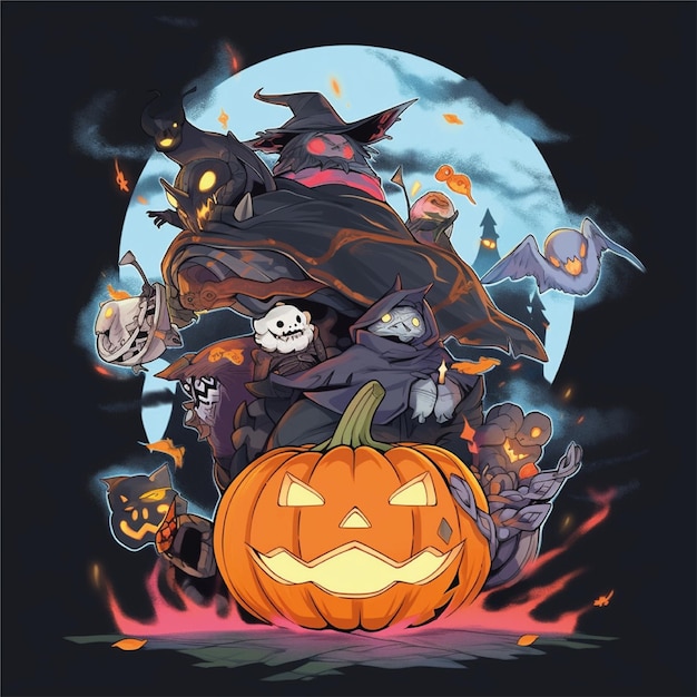 ilustração de arte de camiseta gráfica de halloween