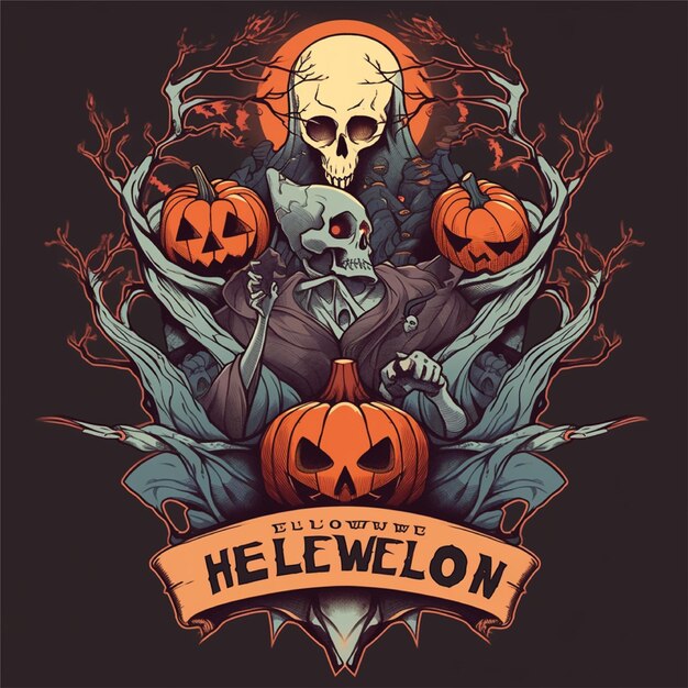 ilustração de arte de camiseta gráfica de halloween