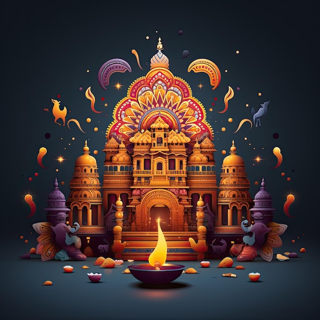 Ilustração de arte de Diwali