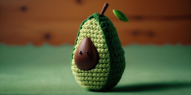 ilustração de arte de malha de forma de fruta abacate cheia de cor