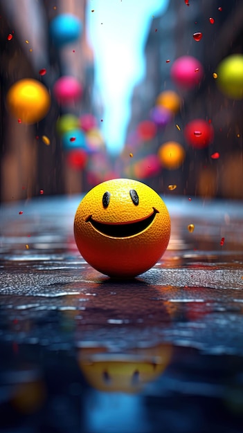 ilustração de arte de papel de parede emoji feliz