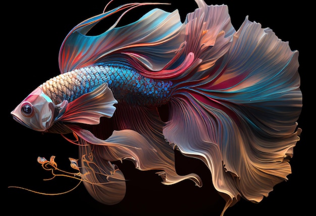 Ilustração de arte de peixe lutador de fantasia de beleza Ai generative