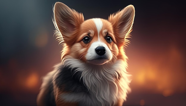 Ilustração de arte digital de cachorro adorável