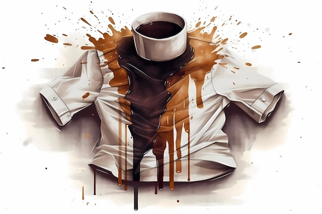 ilustração de arte digital de café derramado dia da mentira