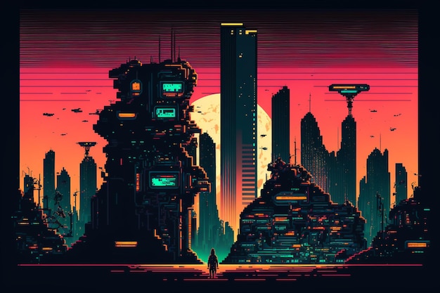 ilustração de arte em pixel