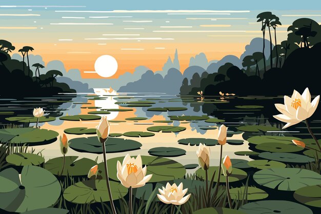 Ilustração de arte vetorial de Lotus