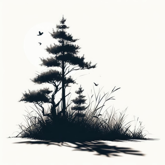 Ilustração de árvore em branco