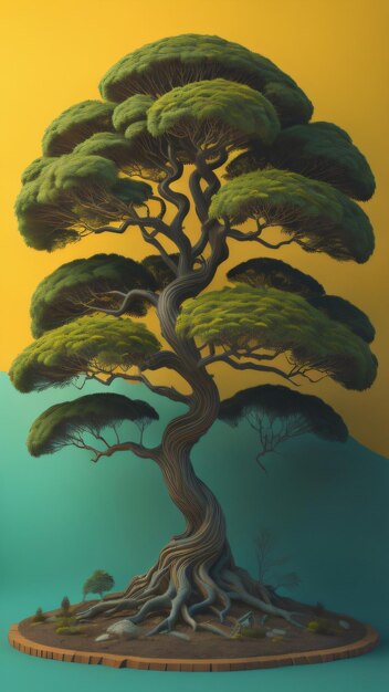 Ilustração de árvore papel de parede arte digital colorida artes de animação árvores legal