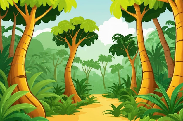 Ilustração de árvores da selva
