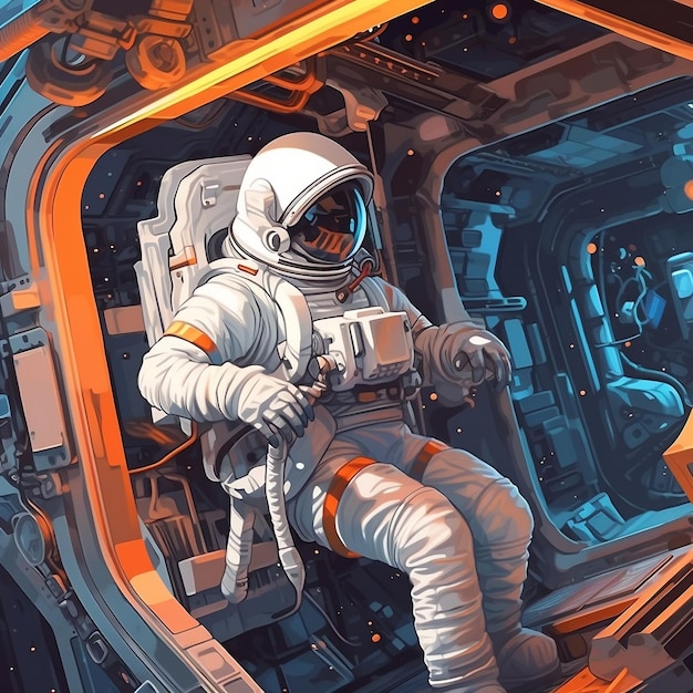 Ilustração de astronauta do espaço sideral IA generativa