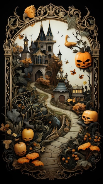 Ilustração de atmosfera escura de Halloween