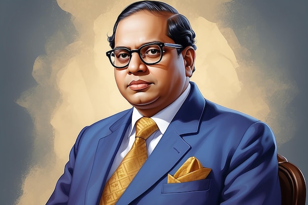 Ilustração de Babasaheb Bhimrao Ambedkar Ambedkar Jayanti o pai do indiano