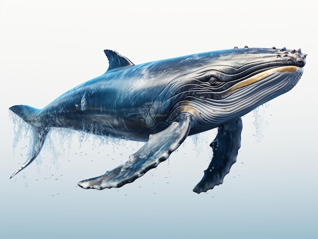 Ilustração de baleia azul em estilo de pintura a óleo IA generativa