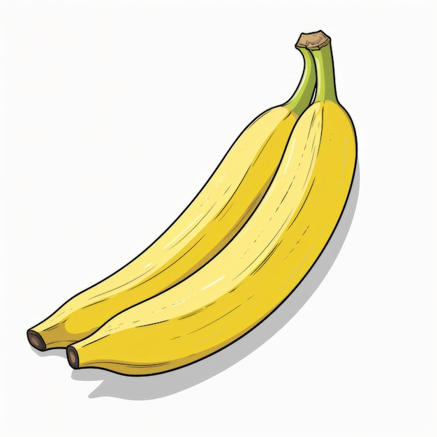 Foto ilustração de banana desenhada à mão em estilo vetorial plano