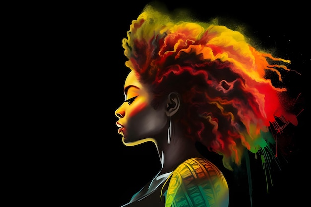 Ilustração de bandeira celebrando o Mês da História Negra e Black Lives Matter nas cores da bandeira africana