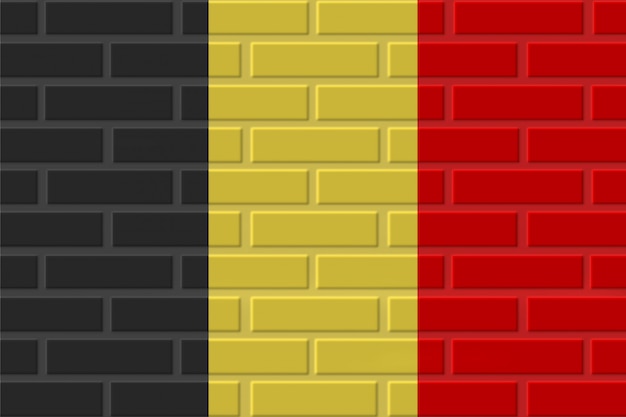 Foto ilustração de bandeira de tijolo de bélgica