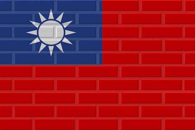 Ilustração de bandeira de tijolo de taiwan