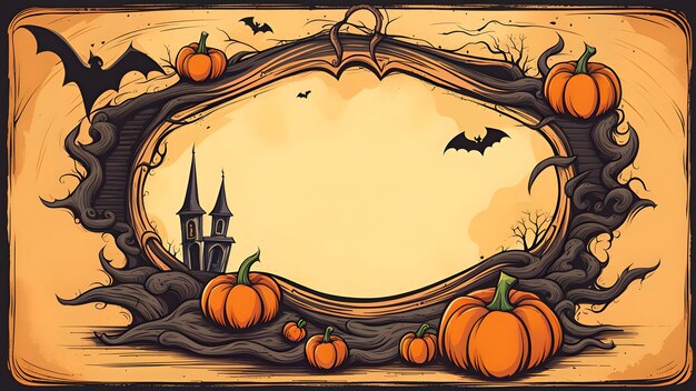 Ilustração de banner de Halloween com espaço de cópia