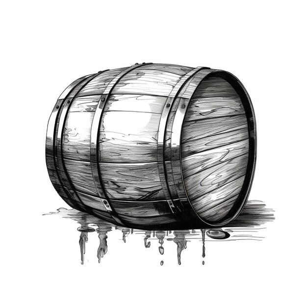 Ilustração de barril de madeira