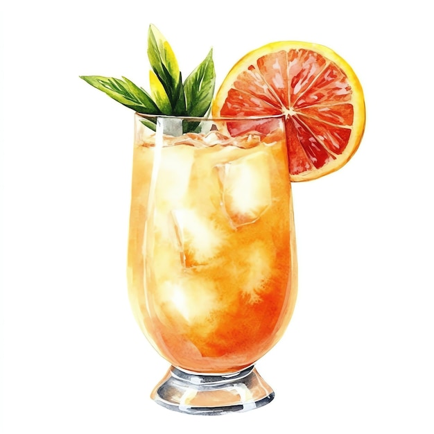 ilustração de bebida tropical conceito de aquarela