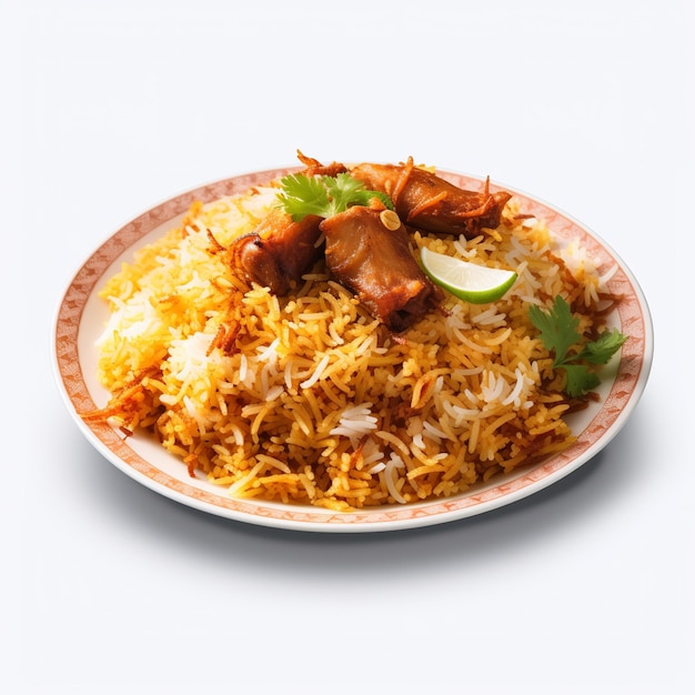 ilustração de Biryani em prato sobre fundo branco em transparente