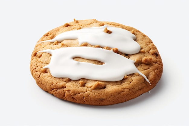 ilustração de biscoito com enchimento de leite em fundo branco transparente
