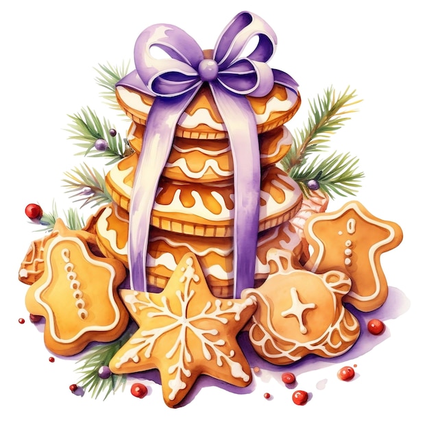 Ilustração de biscoitos de bolo de Natal