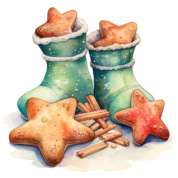 Ilustração de biscoitos de bolo de Natal