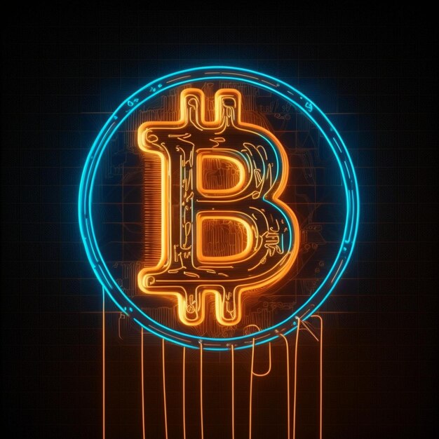 Foto ilustração de bitcoin neon