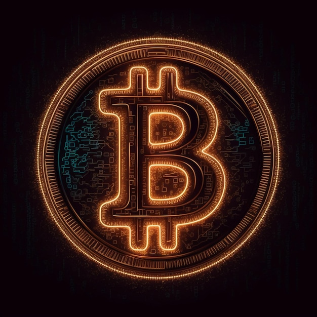 ilustração de bitcoin neon