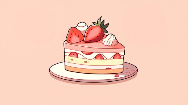 Ilustração de bolo delicioso de desenho animado desenhado à mão