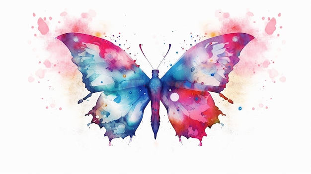 Ilustração de borboleta em aquarela AI Generative Generative AI