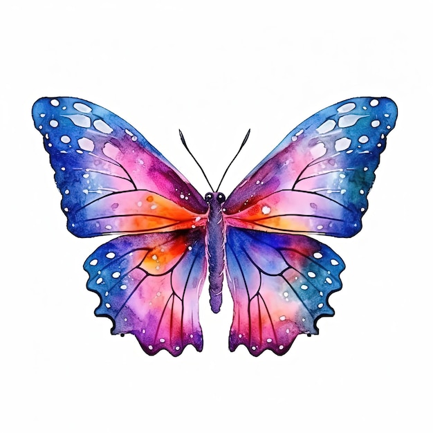 Ilustração de borboleta em aquarela AI GenerativexA