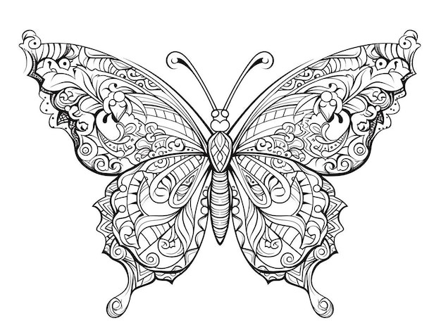 Foto ilustração de borboleta monolina em preto e branco