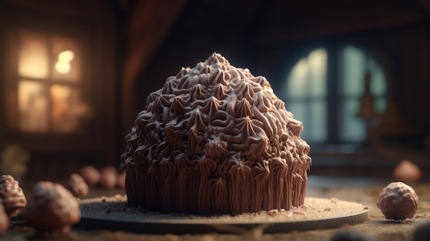 ilustração de brownies de chocolate em forma de objetos únicos