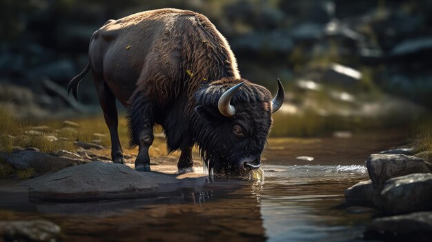 Foto ilustração de búfalo na natureza