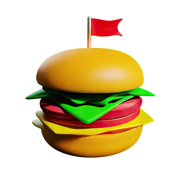 Foto ilustração de burger 3d