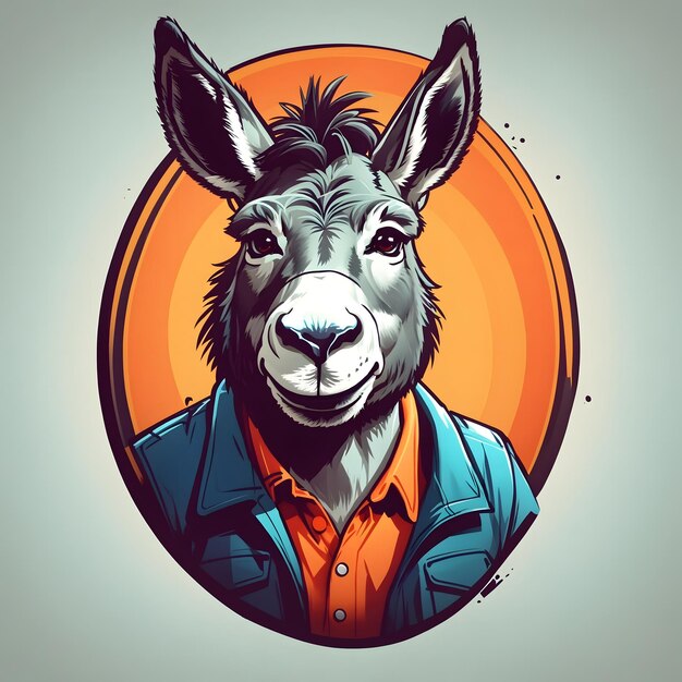 Ilustração de burro AI Generative