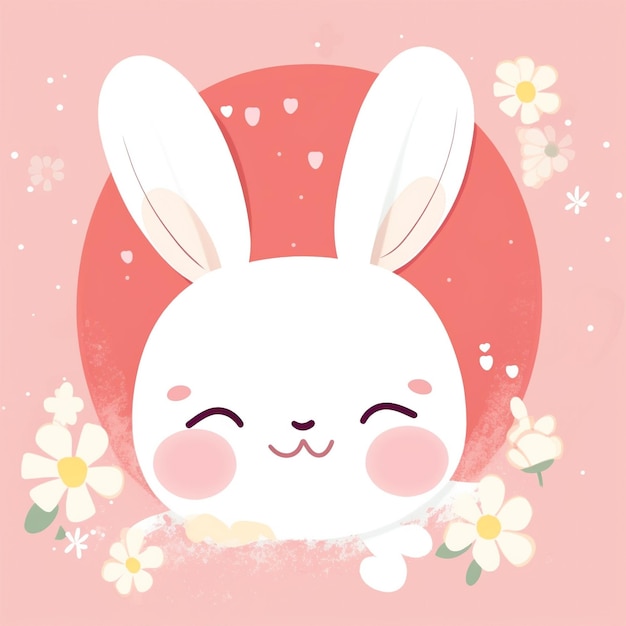 ilustração de cabeça de coelho sorridente