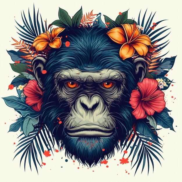 Ilustração de cabeça de macaco