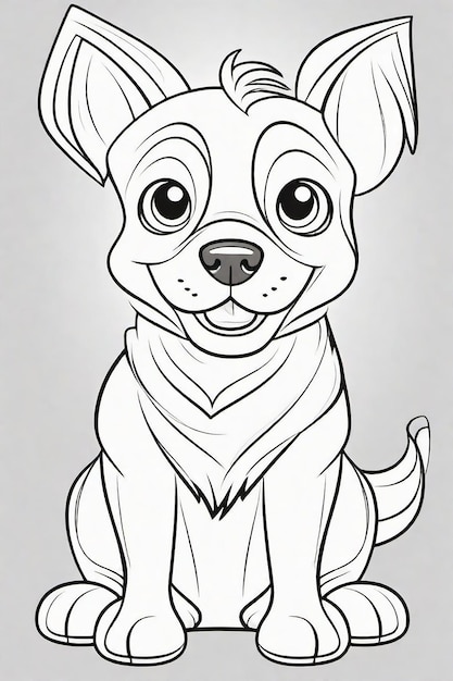 ilustração de cachorro de arte de linha