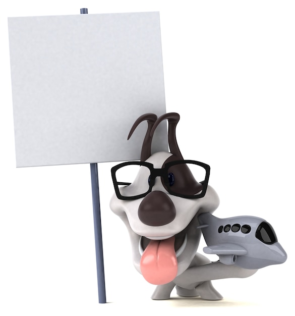 Ilustração de cachorro divertido