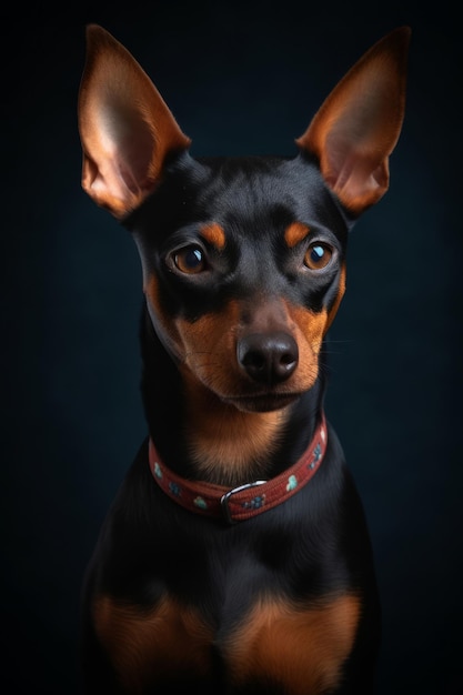 Ilustração de cachorro pinscher miniatura AI Generative