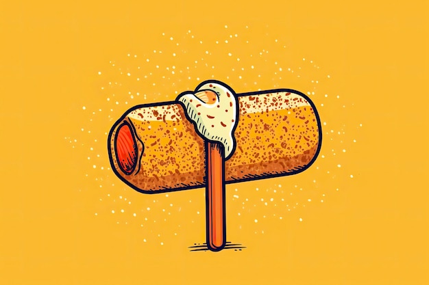 Ilustração de cachorro-quente Ilustração de comida IA generativa