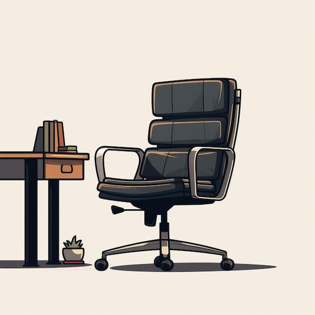 Ilustração de cadeira de escritório retrô minimalista