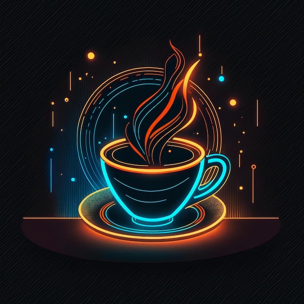 ilustração de café neon