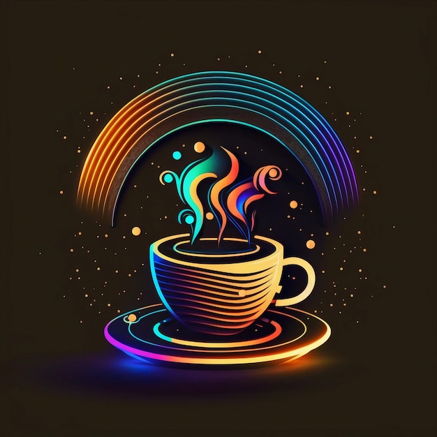 ilustração de café neon