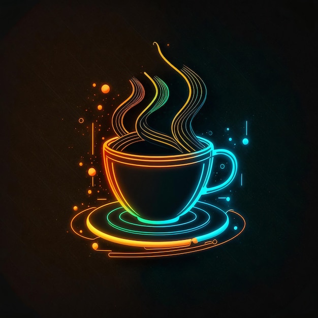 ilustração de café neon