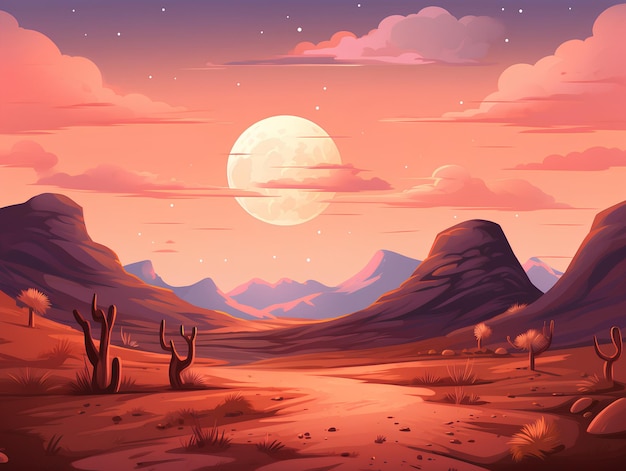 ilustração de campo deserto