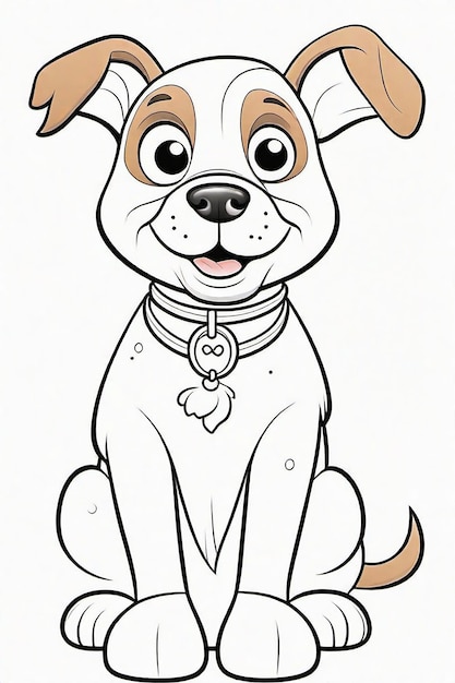 ilustração de cão bonito para crianças página de coloração